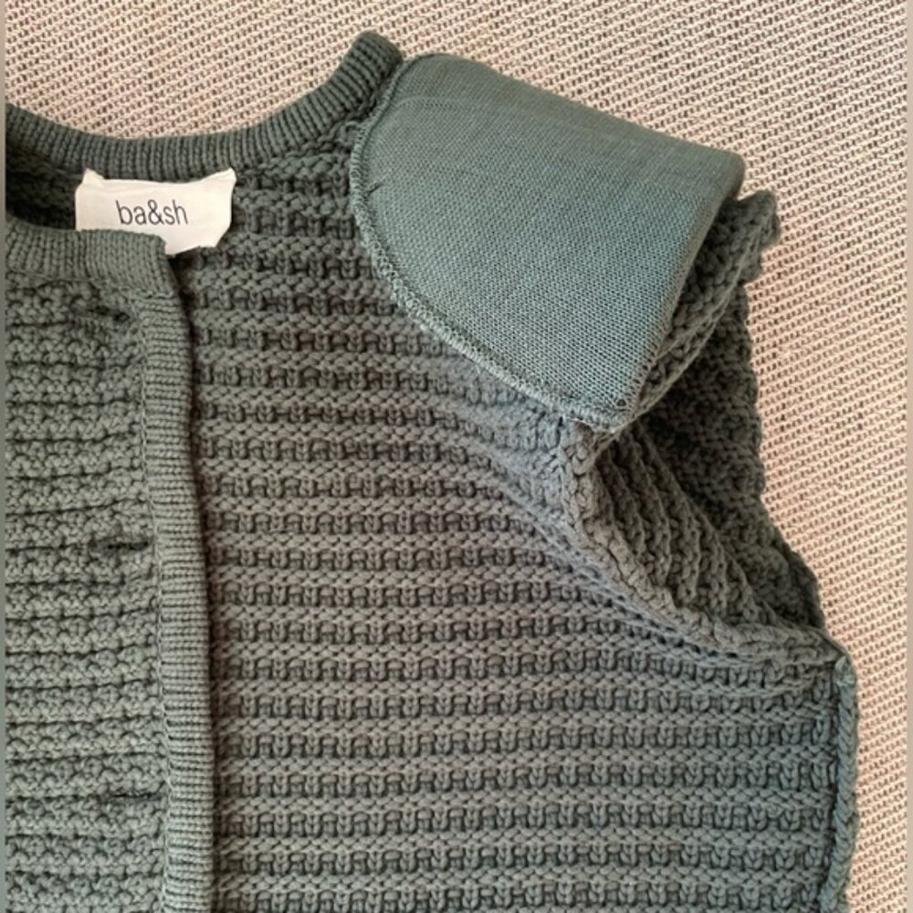 NEW Ba&sh Bash Gaspard Tweed Cardigan Jacket Vertbouteille Dark Green | sz 1 / S - Picture 7 of 12
